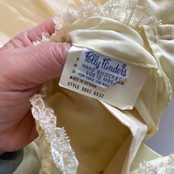 Vintage Polly Flinders size 12 Mo pale yellow maxi - Picture 5 of 6